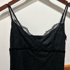 Express lace camisole with velvet piping